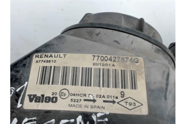 Recambio de faro delantero izquierdo para renault megane i fase 2 berlina (ba0) referencia OEM IAM 7700427874G 67743610 