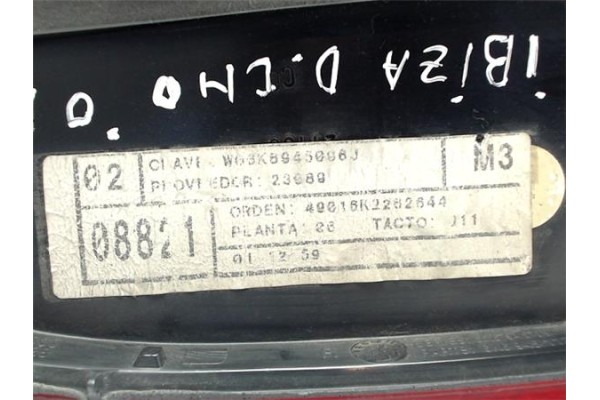 Recambio de piloto trasero derecho para seat ibiza (6k1) referencia OEM IAM 6K6945096J 964030 