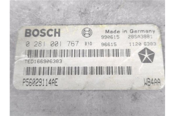 Recambio de centralita para jeep grand cherokee (wj/wg) 3.1 td limited referencia OEM IAM P56029114AE 0281001767 