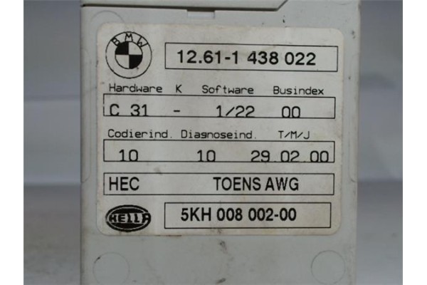 Recambio de caja reles para bmw serie 3 berlina (e36) 1.6 316i exclusiv edition referencia OEM IAM 12611438022 5KH00800200 
