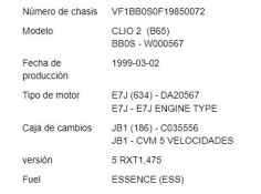 renault clio ii fase i (b/cb0) del año 1999