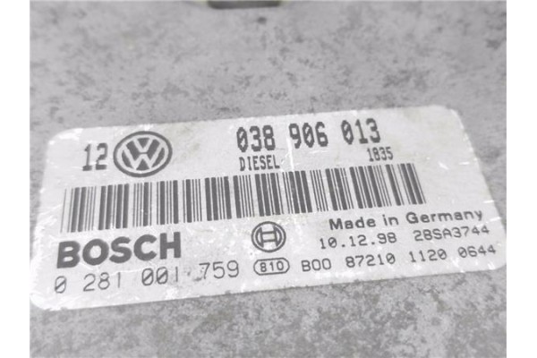 Recambio de centralita para volkswagen golf iv berlina (1j1) 1.9 sdi referencia OEM IAM 038906013 0281001759 