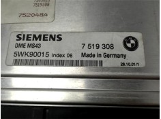 Recambio de centralita para bmw serie 3 berlina (e46) 2.0 320i referencia OEM IAM 7519308/7520484 5WK90015/DMEMS43 