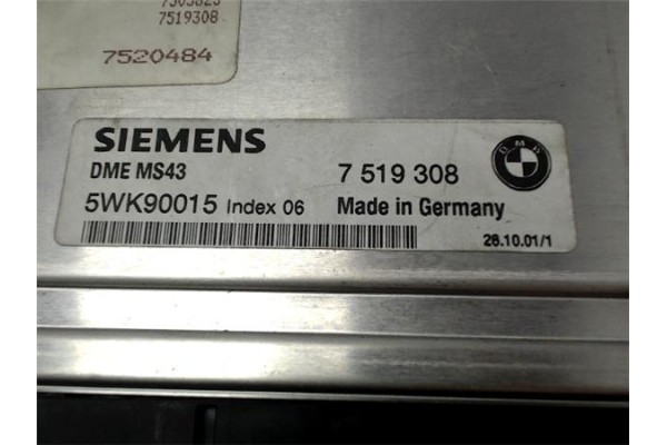 Recambio de centralita para bmw serie 3 berlina (e46) 2.0 320i referencia OEM IAM 7519308/7520484 5WK90015/DMEMS43 