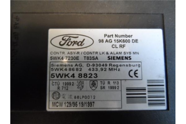 Recambio de centralita cierre para ford focus berlina (cak) 1.6 trend referencia OEM IAM 98AG15K600DE 5WK48823 