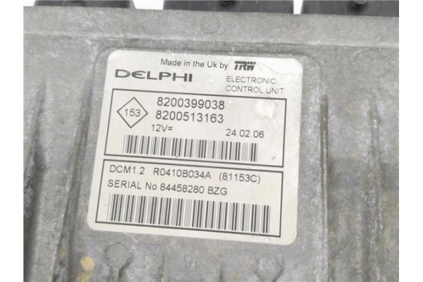 Recambio de centralita para renault modus i 1.5 dci (fp0f, jp0f) referencia OEM IAM 8200399038 8200513163 