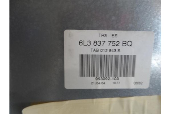 Recambio de mecanismo elevalunas delantero derecho para seat ibiza (6l1) 1.9 sdi referencia OEM IAM 6Q2959801A 6L3837752BQ 