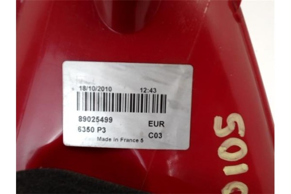 Recambio de piloto trasero izquierdo para peugeot 307 (3a/3c) fase 1 sin definir referencia OEM IAM 6350P3 89025499 
