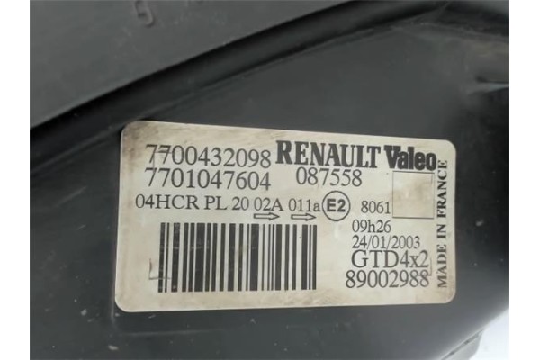 Recambio de faro delantero izquierdo para renault scenic i (ja...) 1.6 16v (ja0b, ja04, ja11) referencia OEM IAM 7700432098 7701
