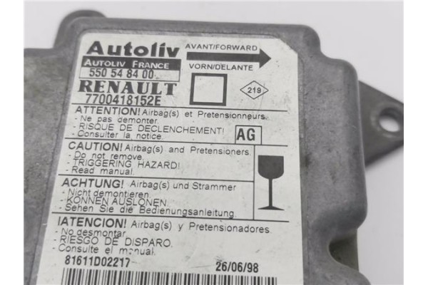 Recambio de centralita airbag para renault megane i (ba0/1_) referencia OEM IAM 7700418152E 550548400 