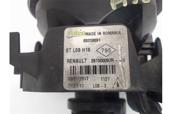 Recambio de faro antiniebla derecho para renault megane iii berlina 5p 1.2 bose edition referencia OEM IAM 89208691 261500097R 
