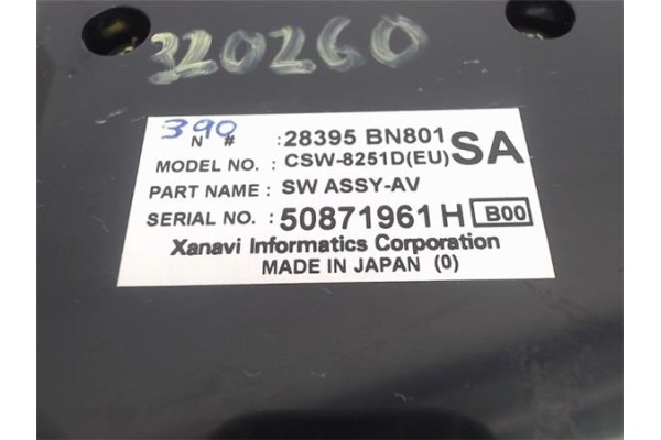 Recambio de mandos climatizador para nissan almera (n16/e) referencia OEM IAM 28395BN801  