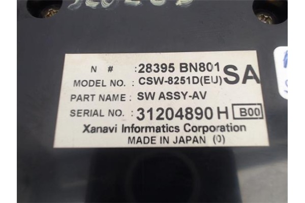 Recambio de mandos climatizador para nissan almera (n16/e) referencia OEM IAM 28395BN801  