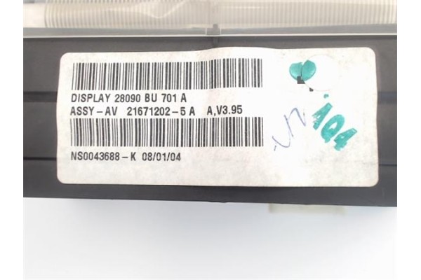 Recambio de pantalla para nissan almera (n16/e) referencia OEM IAM 28090BU701A  