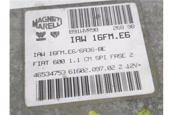 Recambio de centralita para fiat seicento (187) 1.1 (187axb, 187axb1a) referencia OEM IAM IAW16FME6 46534753 