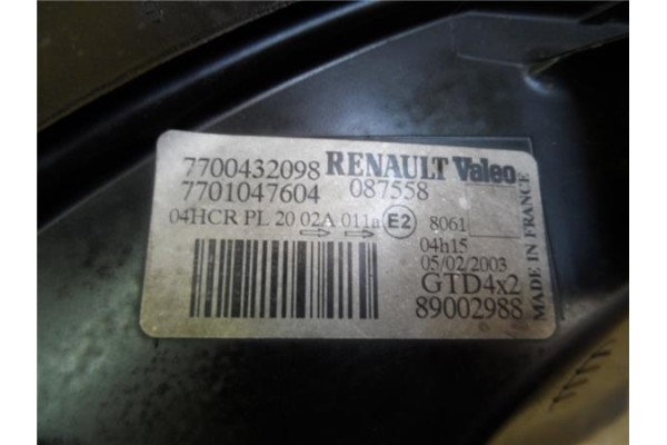 Recambio de faro delantero izquierdo para renault scenic rx4 (ja0) 1.9 dci referencia OEM IAM 7700432098  