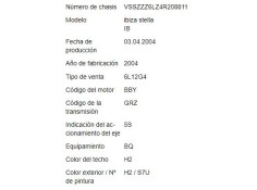 seat ibiza (6l1) del año 2004