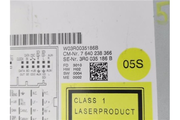 Recambio de radio / cd para seat exeo st (3r5) 2.0 reference referencia OEM IAM 3R0035186B W03R0035186B 