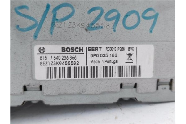 Recambio de radio / cd para seat leon (1p1) 1.4 tsi referencia OEM IAM 5P0035186 8,15764E+12 