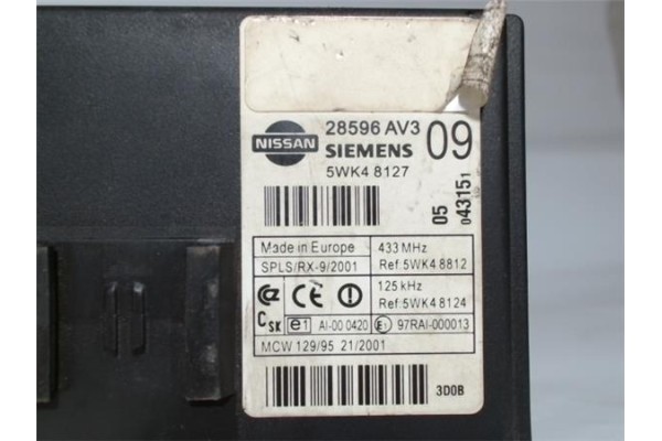 Recambio de centralita para nissan primera berlina (p12) 1.9 tekna referencia OEM IAM 28596AV309 5WK48127 