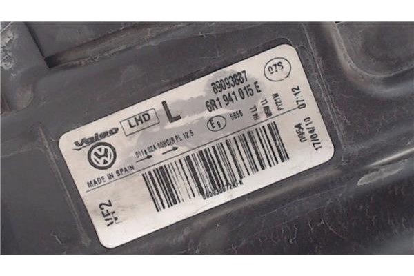 Recambio de faro delantero izquierdo para volkswagen polo v (6r1) 1.4 advance referencia OEM IAM 6R2941015E 89093887 