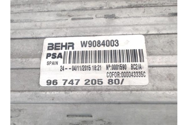 Recambio de intercooler para peugeot 3008 2.0 style referencia OEM IAM 0384P8  