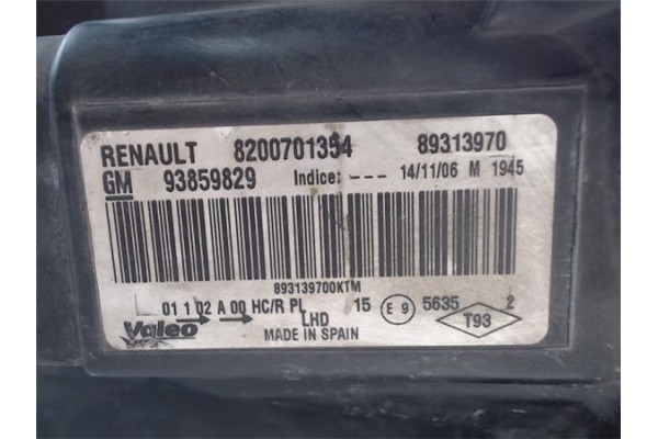 Recambio de faro delantero izquierdo para opel vivaro 1.9 dti referencia OEM IAM 8200701354  