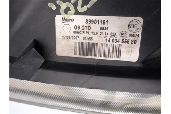 Recambio de faro delantero izquierdo para fiat scudo 2.0 d multijet referencia OEM IAM 89901161 1400455580 
