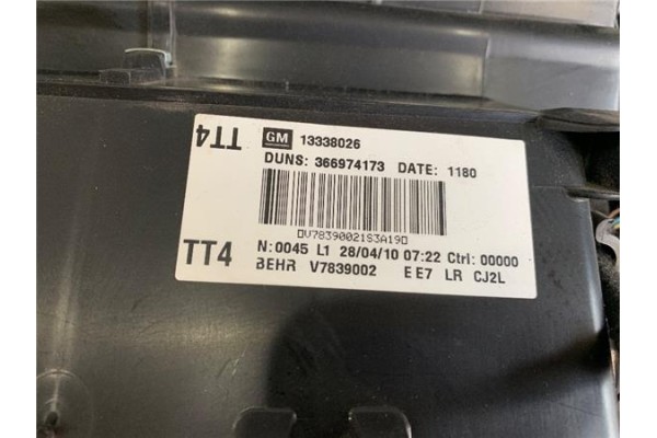 Recambio de carcasa calefaccion para opel astra j 1.6 referencia OEM IAM 13338026  