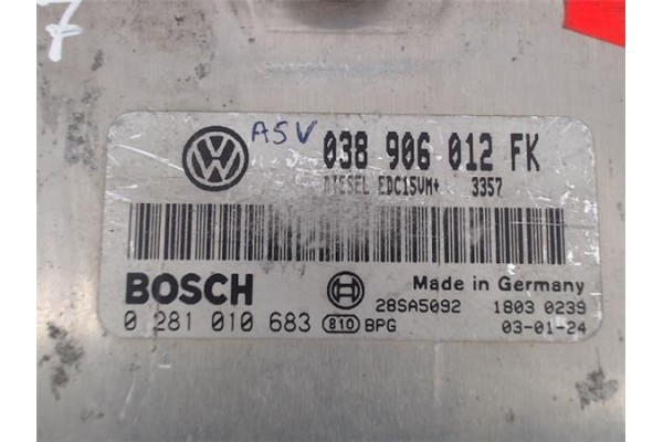 Recambio de centralita para seat leon (1m1) 1.9 stella referencia OEM IAM (038906012FK) (0281010683) 