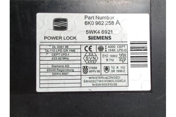 Recambio de centralita para seat ibiza (6k1) 1.4 stella referencia OEM IAM 6K0962258A 5WK46921 