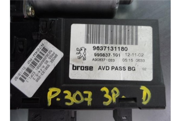 Recambio de mecanismo elevalunas delantero derecho para peugeot 307 break (3e) 2.0 hdi 110 referencia OEM IAM 9637131180 9908371