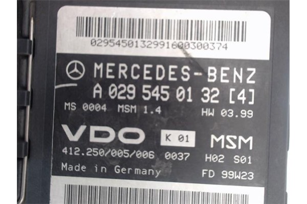 Recambio de centralita para mercedes-benz clase a (bm 168) 1.9 190 (168.032) referencia OEM IAM 0295450132  