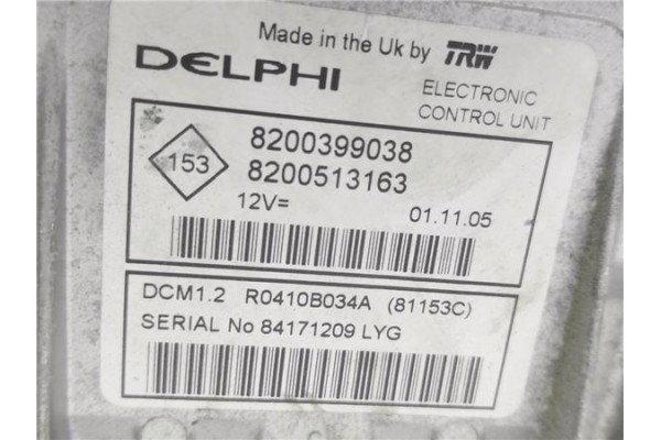 Recambio de centralita para renault megane ii (bm0/1_, cm0/1_) 1.5 dci referencia OEM IAM 8200399038 8200513163 