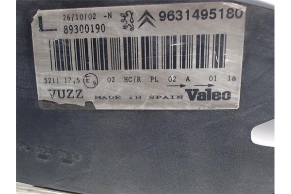 Recambio de faro delantero izquierdo para citroen xsara picasso 2.0 hdi referencia OEM IAM 9631495180  