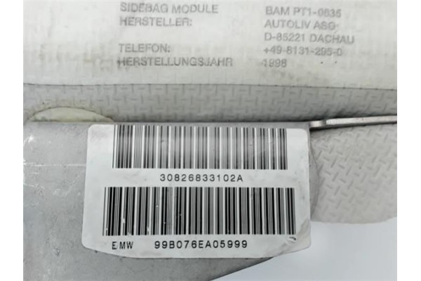 Recambio de airbag lateral delantero izquierdo para bmw serie 5 berlina (e39) 2.5 523i referencia OEM IAM 30826833102A 99B076EA0