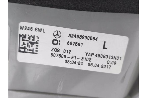 Recambio de piloto trasero izquierdo para mercedes-benz clase b (bm 246) 1.8 b 200 cdi (246.201) referencia OEM IAM A2468200564 