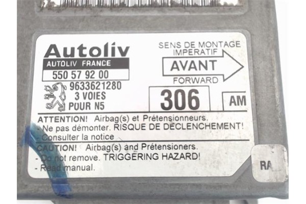 Recambio de centralita airbag para peugeot 306 3/5 pt. / 4 pt. (s2) 1.9 xt referencia OEM IAM (550579200) (9633621280) 
