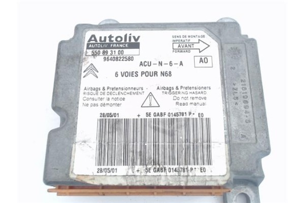 Recambio de centralita airbag para citroen xsara berlina 2.0 hdi tonic (80kw) referencia OEM IAM (550893100) (9640822580) 