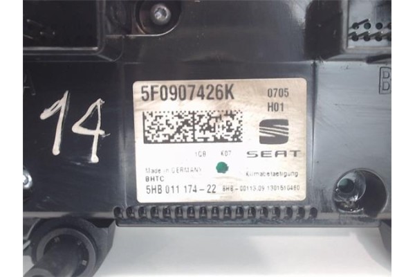 Recambio de mandos climatizador para seat leon (5f1) referencia OEM IAM 5F0907426K  