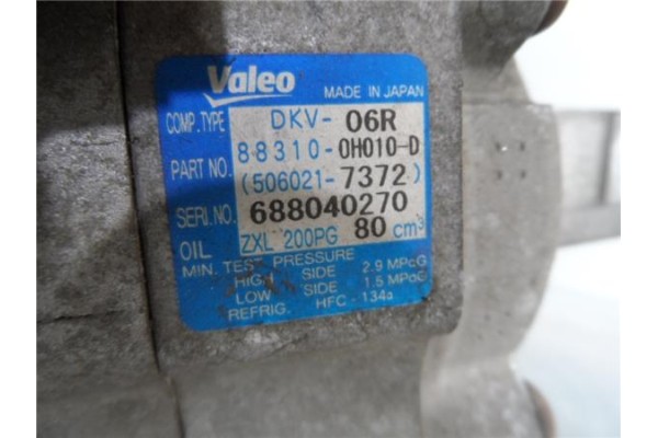 Recambio de compresor aire acond. para toyota yaris (ncp1/nlp1/scp1)(1999) 1.3 referencia OEM IAM 883100H010D 688040270 