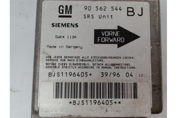Recambio de centralita airbag para opel astra f berlina 1.6 i 16v referencia OEM IAM 90562544BJ BJS1196405 