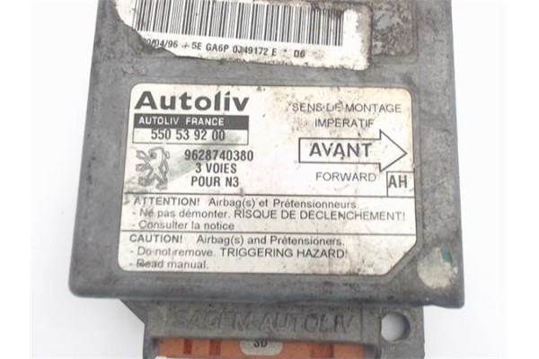 Recambio de centralita airbag para peugeot 306 3/5 pt. (s1) 1.9 d turbo referencia OEM IAM (550539200) (9628740380)  Recambio de centralita airbag para peugeot 306 3/5 pt. (s1) 1.9 d turbo referencia OEM IAM (550539200) (9628740380)