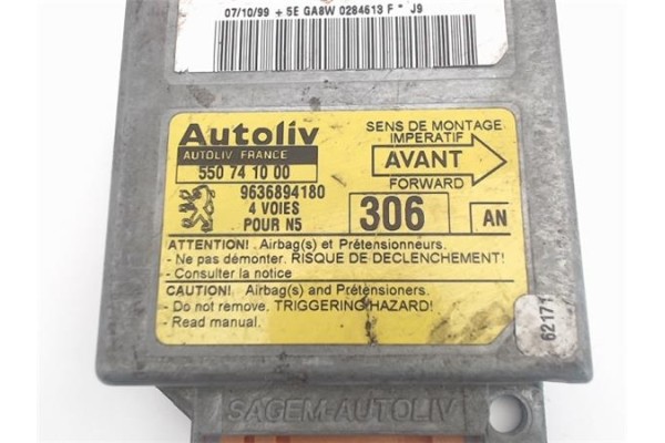 Recambio de centralita airbag para peugeot 306 3/5 pt. (s1) referencia OEM IAM (550741000) (9636894180) 