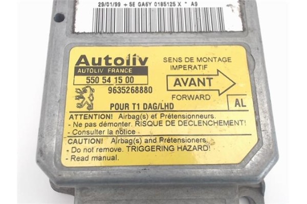 Recambio de centralita airbag para peugeot 206 1.9 xt referencia OEM IAM (550541500) (9635268880) 