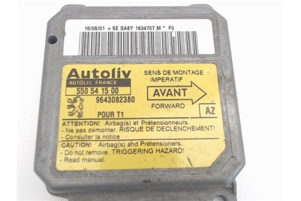 Recambio de centralita airbag para peugeot 206 cc cabrio-coupé 1.6 cc roland garros referencia OEM IAM (550541500) (9643082380) 