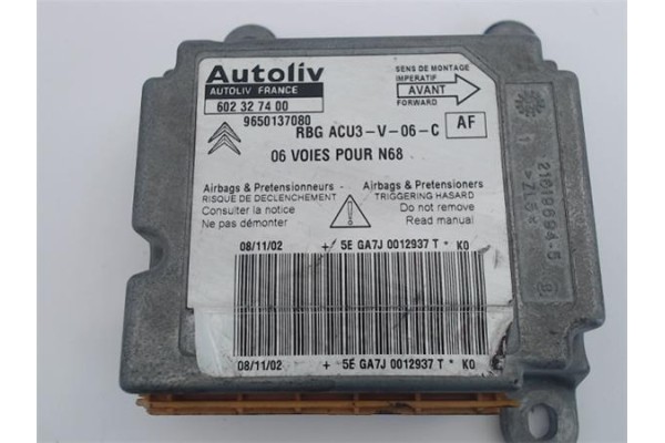 Recambio de centralita airbag para citroen xsara picasso 2.0 hdi satisfaction plus referencia OEM IAM (602327400) (9650137080)  Recambio de centralita airbag para citroen xsara picasso 2.0 hdi satisfaction plus referencia OEM IAM (602327400) (9650137080)