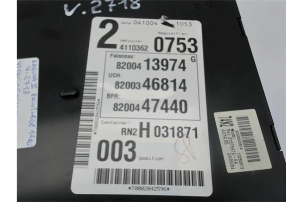 Recambio de caja fusibles/rele para renault laguna ii (bg0) 1.9 authentique referencia OEM IAM 8200413974 8200346814 