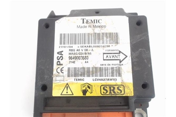 Recambio de centralita airbag para citroen c2 1.4 audace referencia OEM IAM (9649003580)   Recambio de centralita airbag para citroen c2 1.4 audace referencia OEM IAM (9649003580)