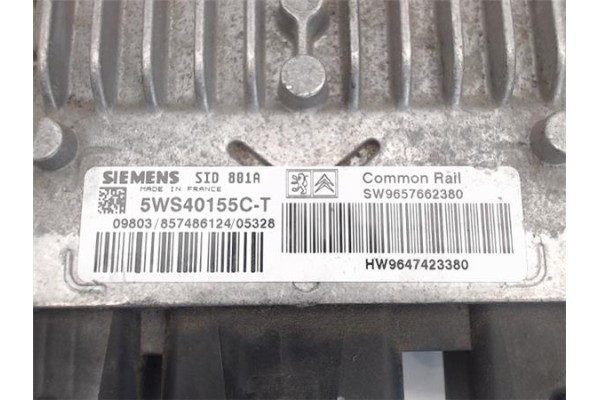 Recambio de centralita para citroen berlingo 2.0 hdi satisfaction combi referencia OEM IAM 5WS40155C-T/SID801A SW9657662380/HW96